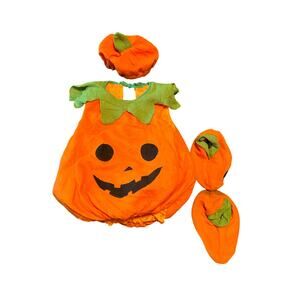 GUC Pumpkin Costume with Hat and Shoe Covers Halloween Costume Size 100 (3T)